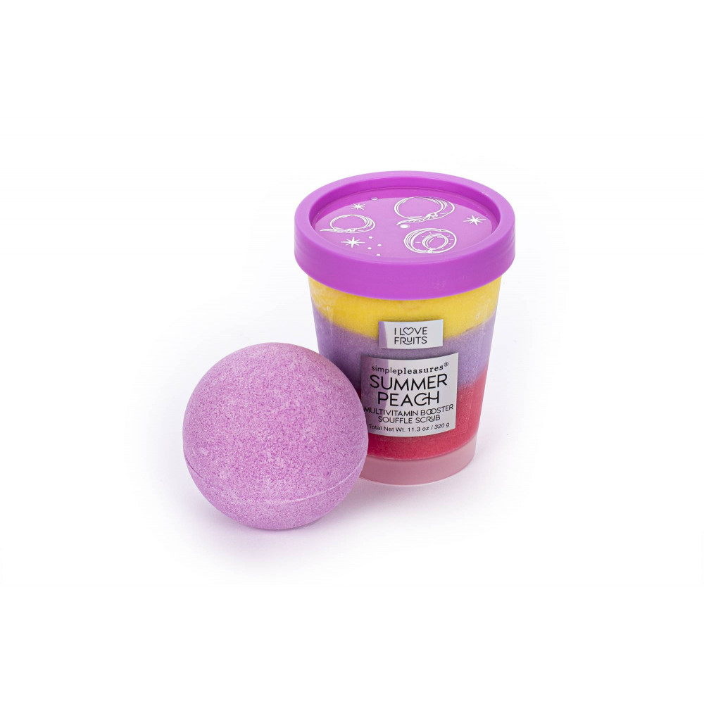 Σετ Tri-Coastal soufle scrub and bath bomb Summer Peach 320g