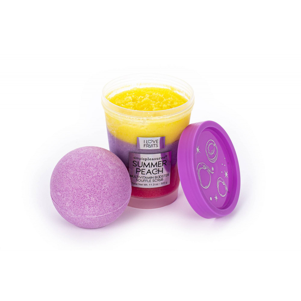 Σετ Tri-Coastal soufle scrub and bath bomb Summer Peach 320g