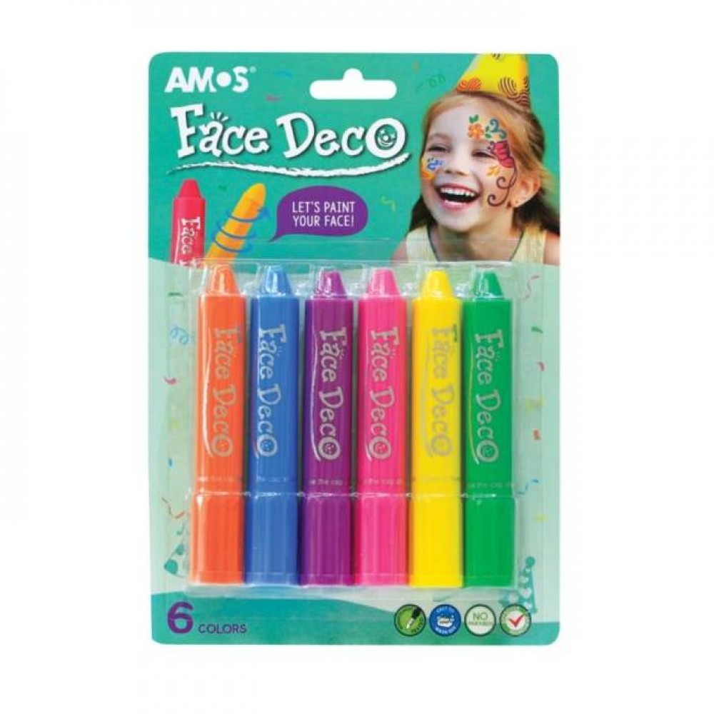 Χρώματα Amos για face painting fancy 6τεμ.