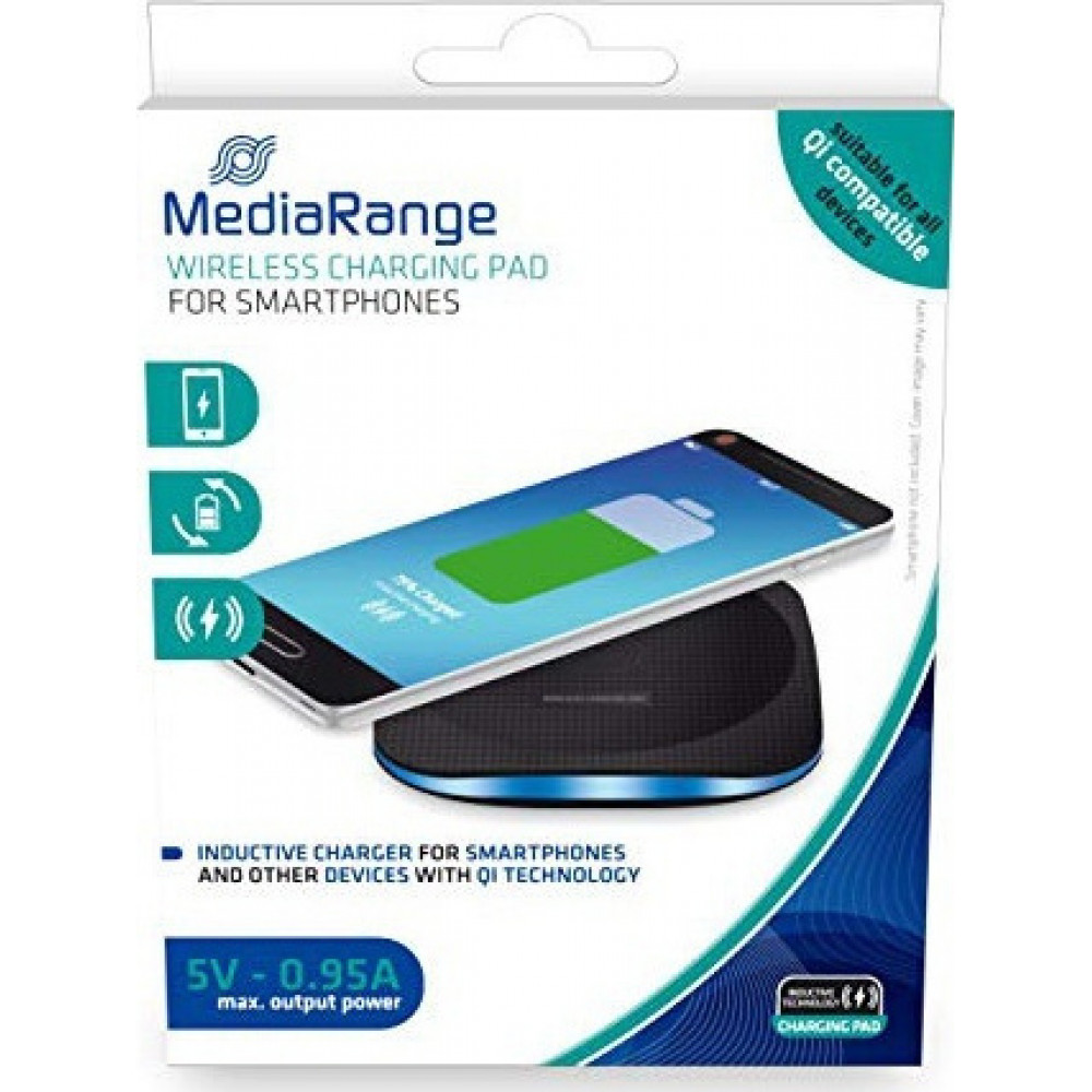 Wireless Charging Pad MediaRange for Smartphones Black MRMA110