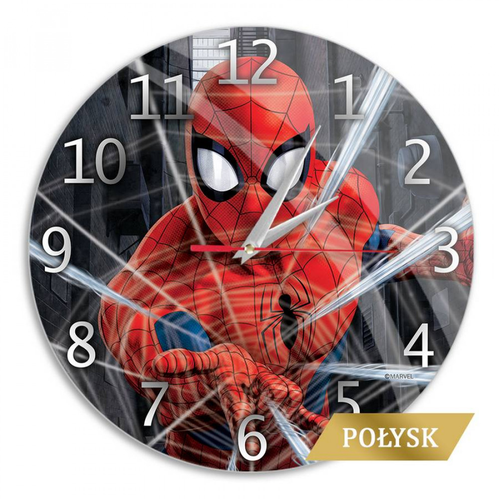 Ρολόι Τοίχου Glossy Spiderman Black