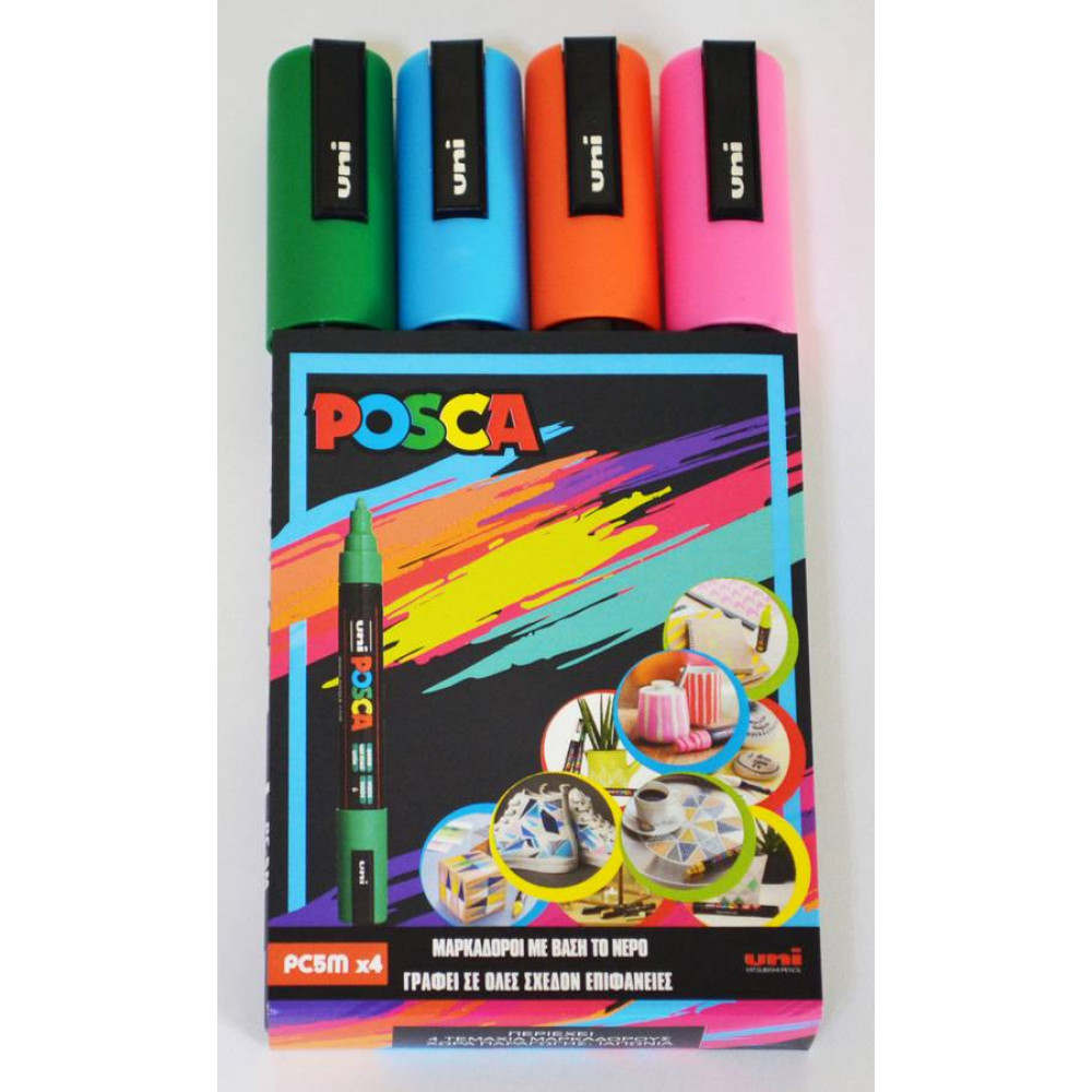 Σετ μαρκαδόροι Posca PC-5M/4PA 4 τεμ.