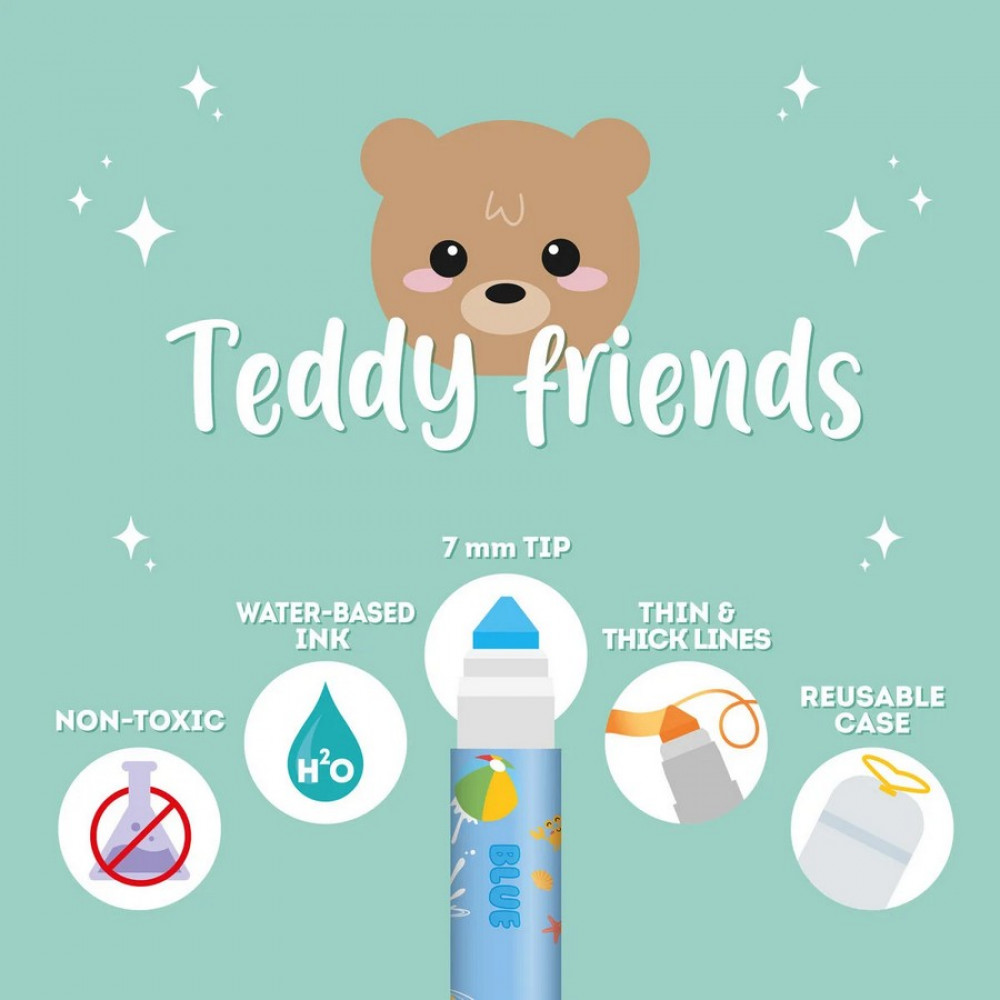 Μαρκαδόροι Legami Teddy Friends 12 τεμ