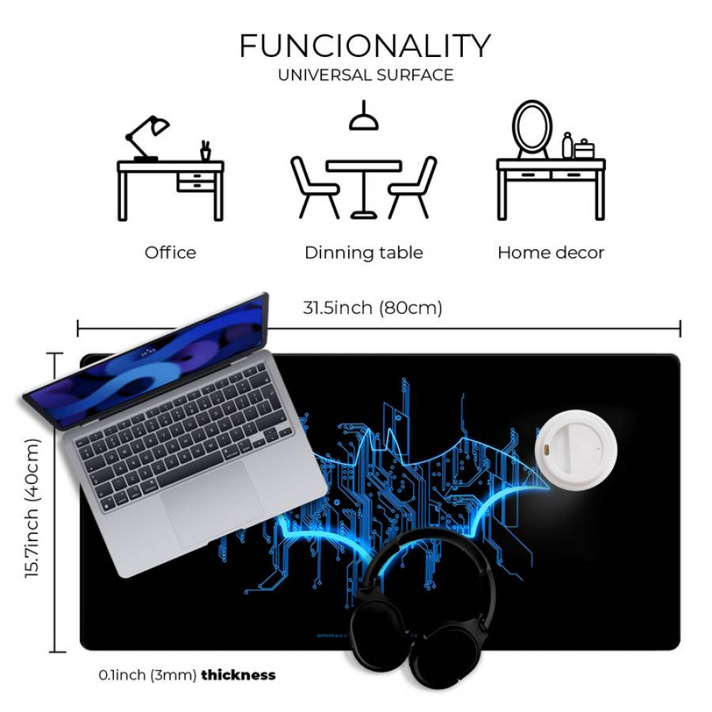 Gaming Pad XL Batman Black 80cm x 40cm