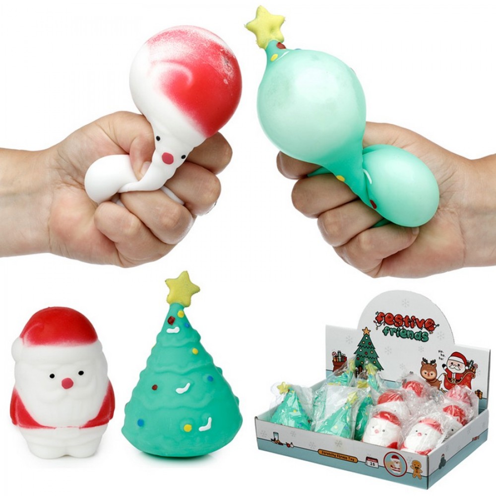 Squeeze Toy Christmas Tree - Santa