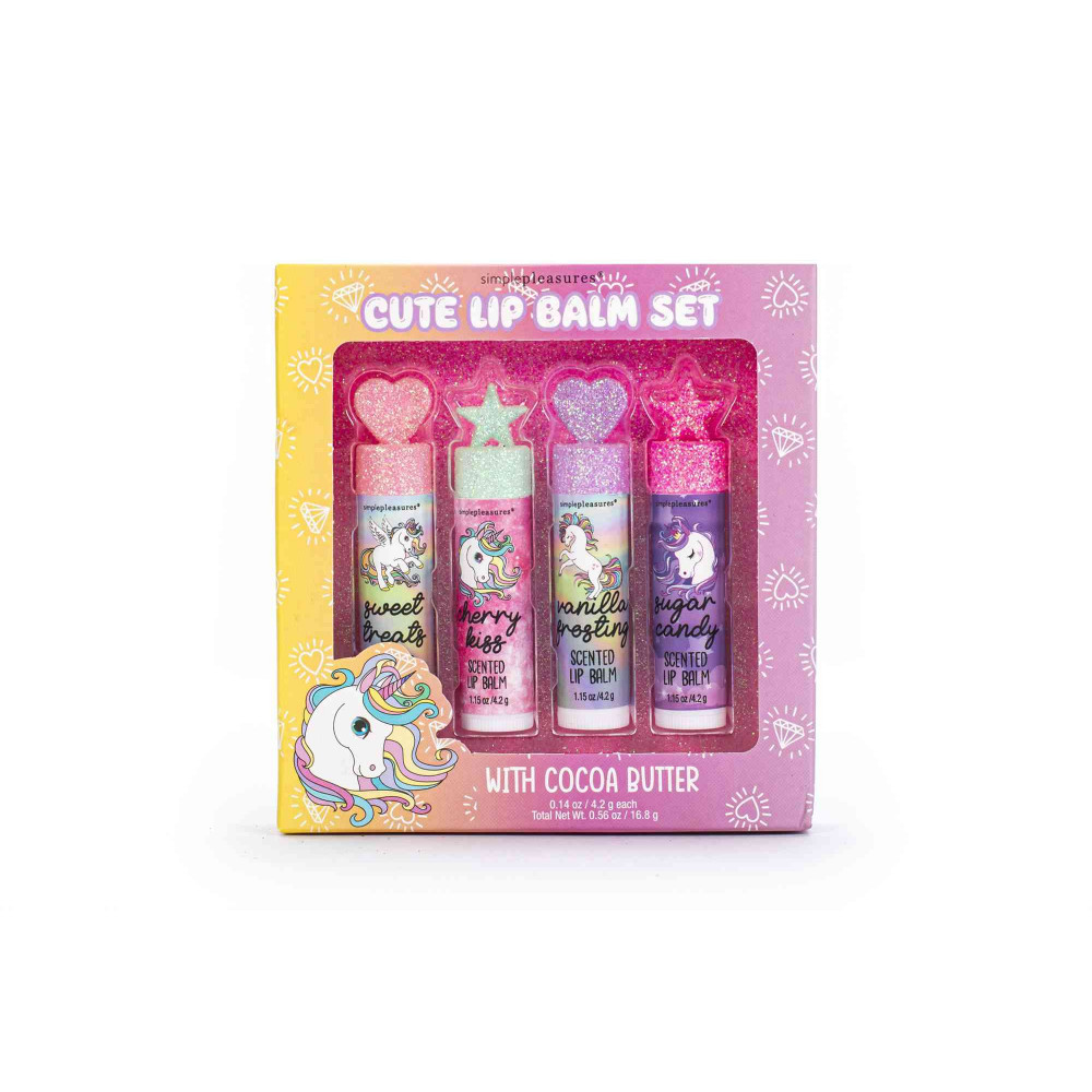 Lip balm Tri-Coastal με βούτυρο κακάο Unicorn 4τεμ.