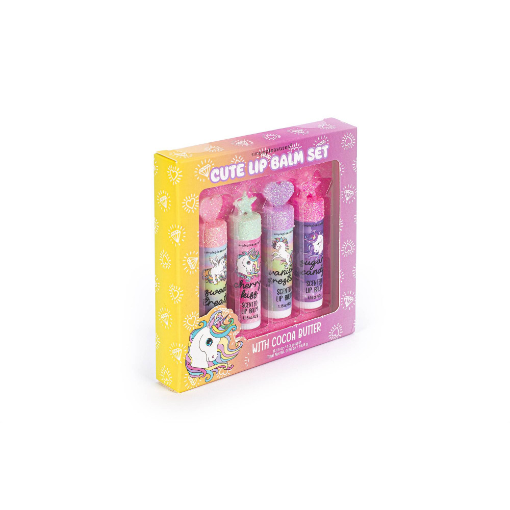 Lip balm Tri-Coastal με βούτυρο κακάο Unicorn 4τεμ.