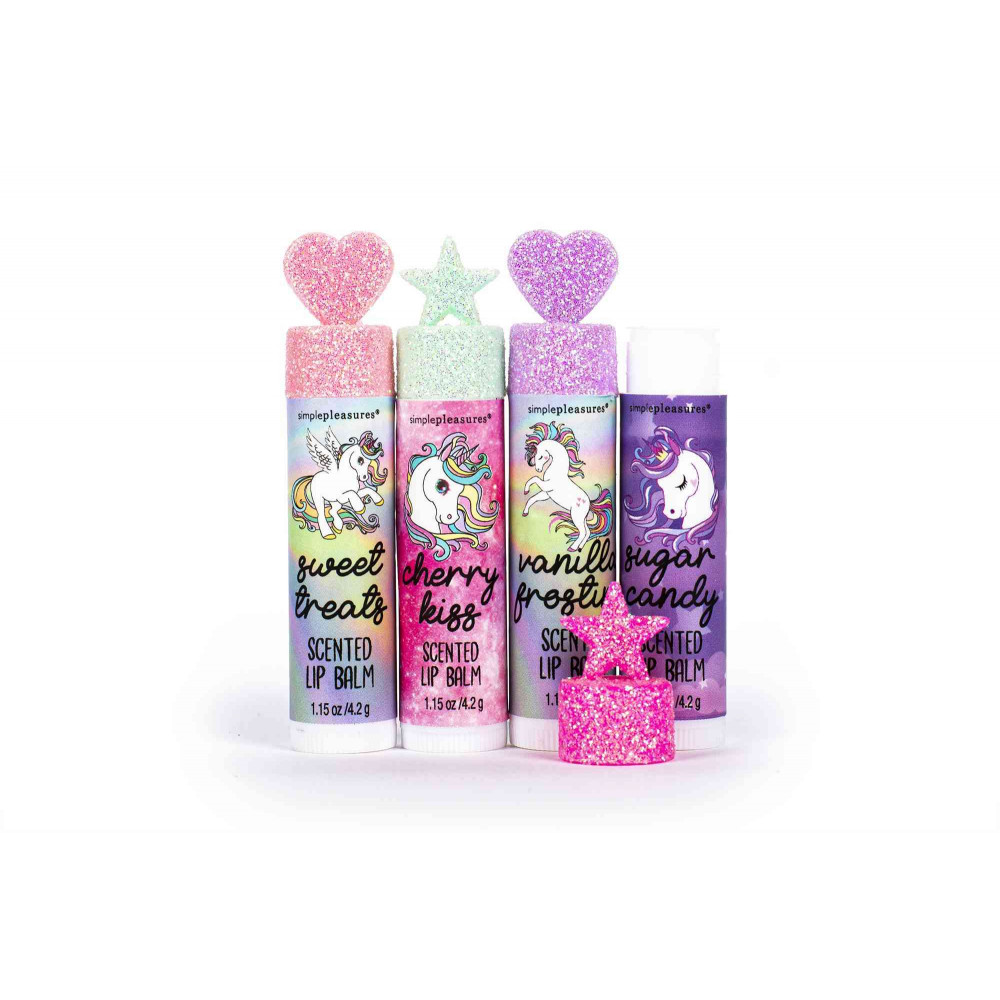 Lip balm Tri-Coastal με βούτυρο κακάο Unicorn 4τεμ.