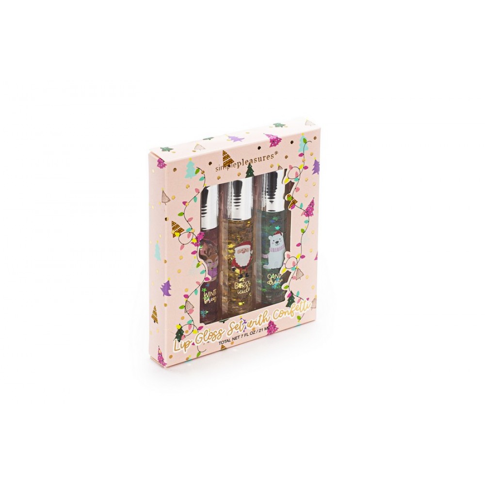 Σετ lip gloss Tri-Coastal with confetti gold 3τεμ.