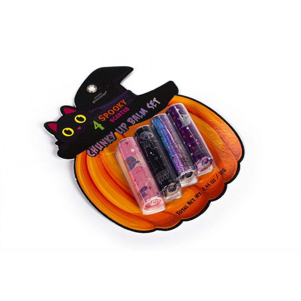 Σετ 4 τεμ Lip Balm Tri-Coastal Pumpkin with witch's hat