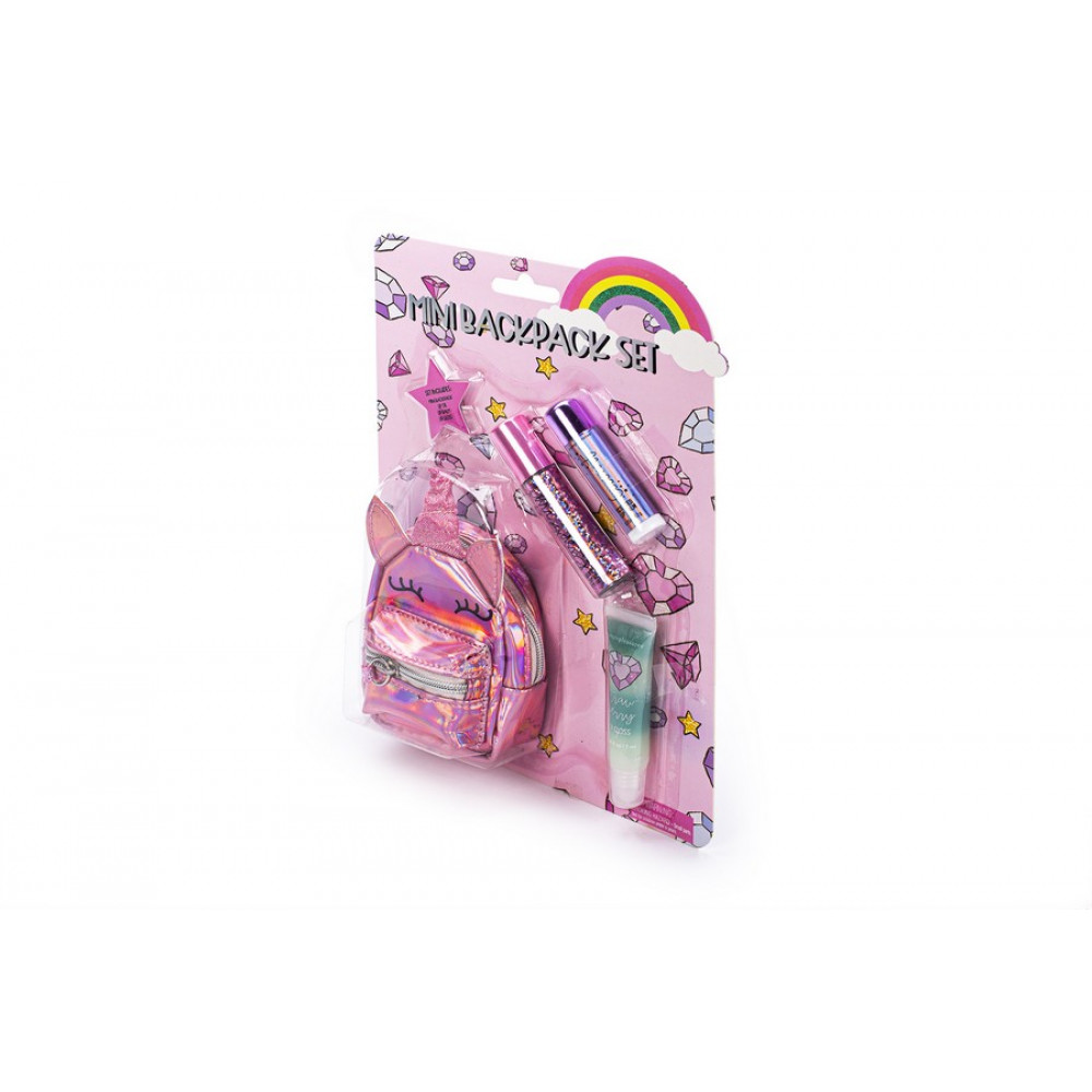 Mini Backpack Tri-Coastal με lip balp, lip gloss και lip oil Unicorn