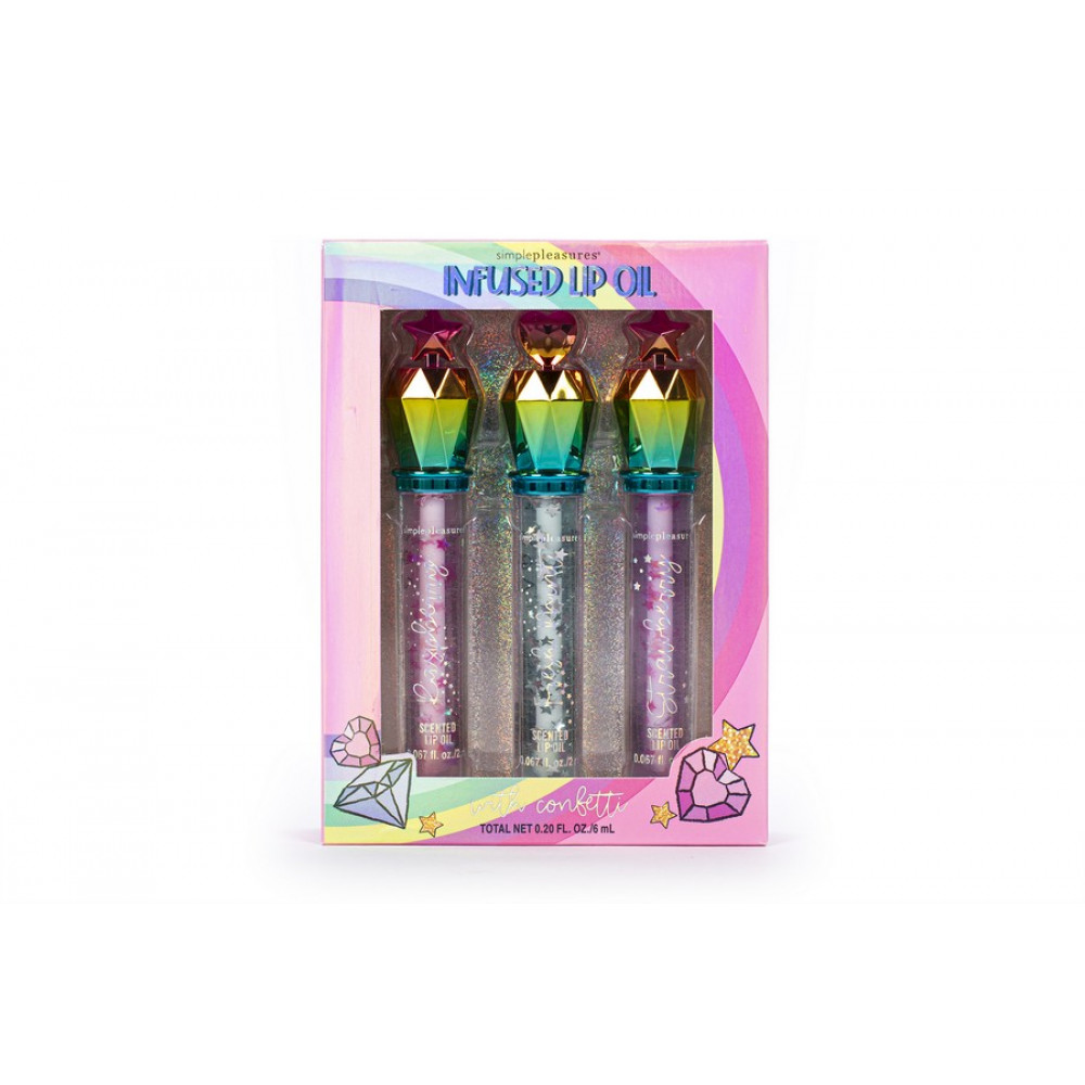 Σετ Lip Oil Tri-Coastal με confetti Gems